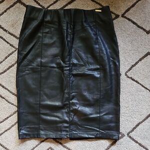 Marc New York Black Vegan Leather Pencil Skirt